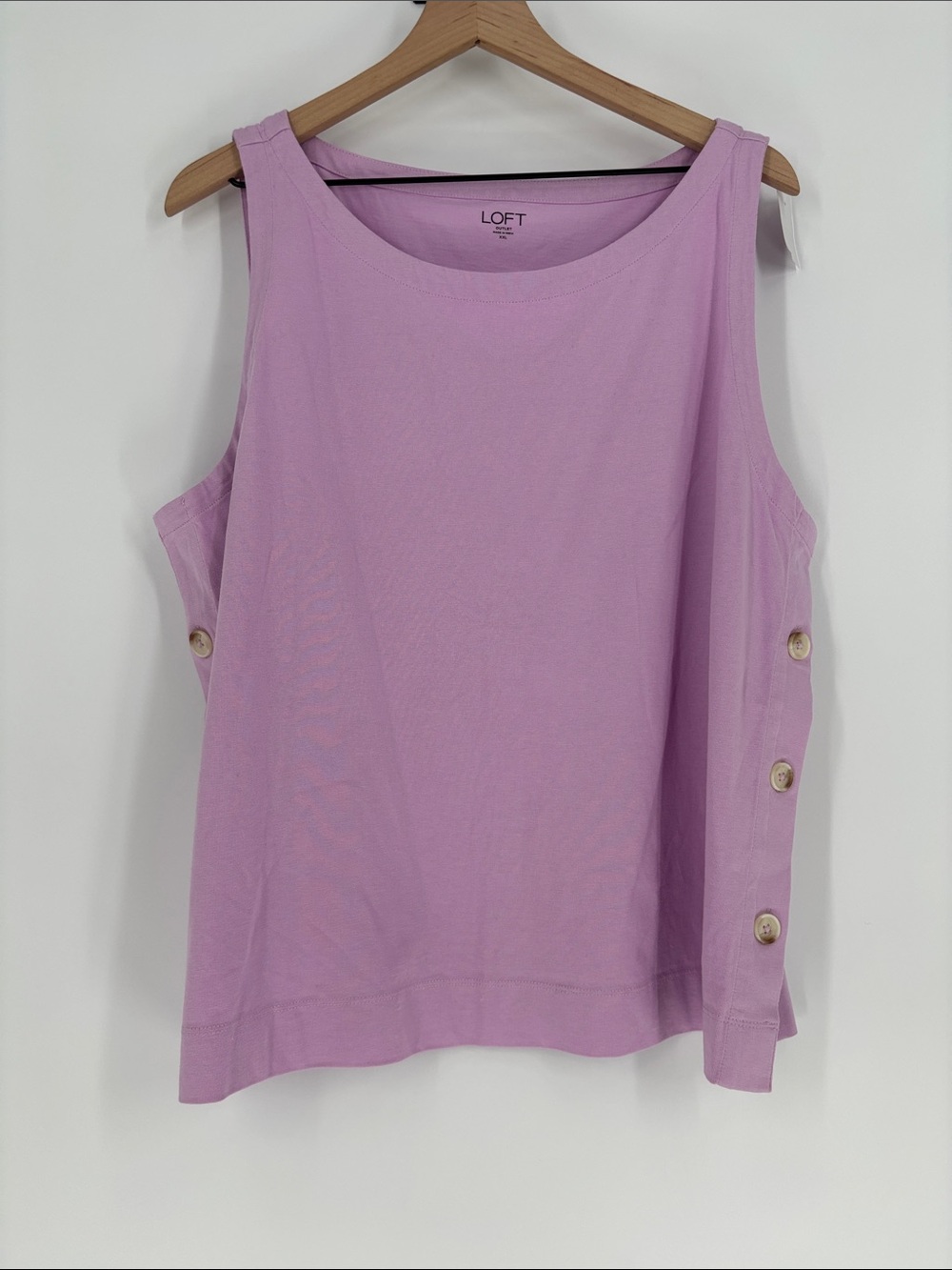 Loft xxl purple button side top new